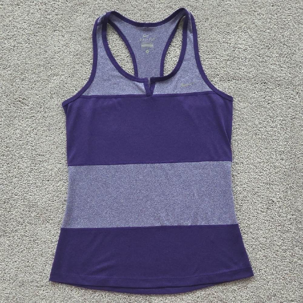 Nike Women's Two-Tone Purple Dri-Fit Tank Top